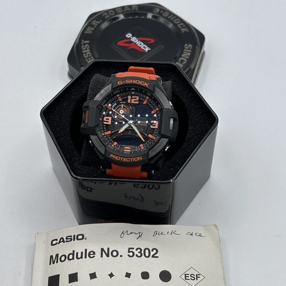 CASIO‎ GA-1000-4A G-SHOCK SKY COCKPIT Quartz Orange Black